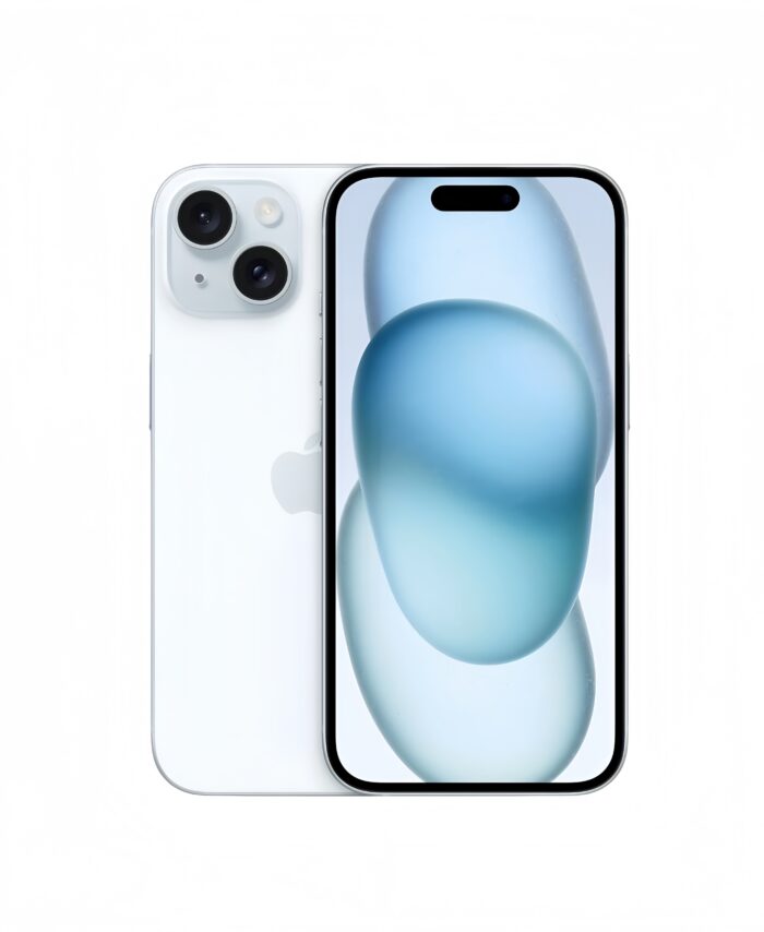 iPhone 15 celeste pantalla