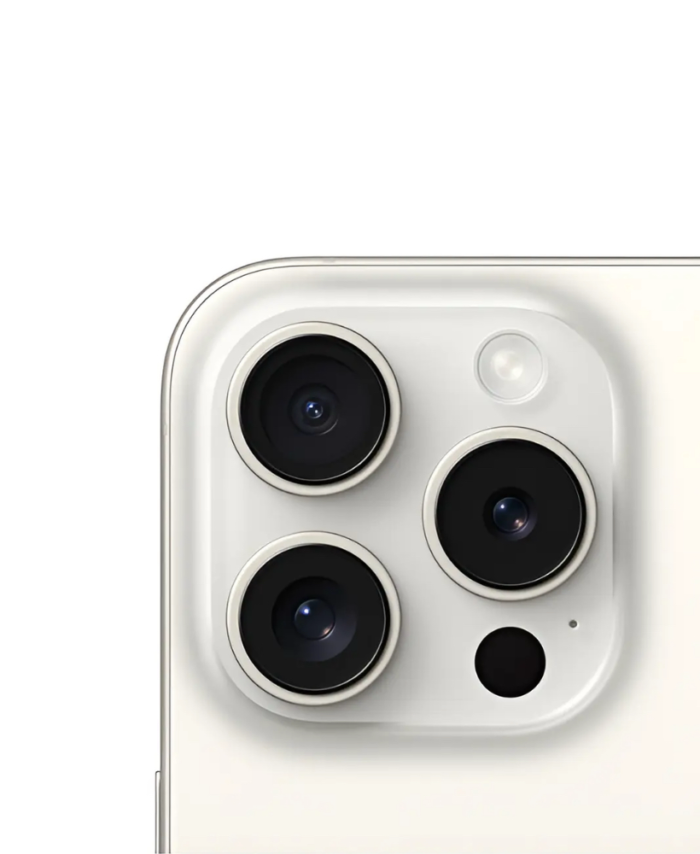 iPhone 15 Pro blanco camaras