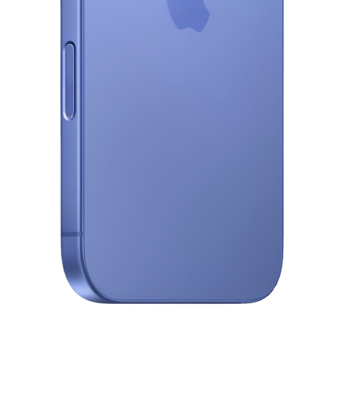 iPhone 16 azul zoom borde