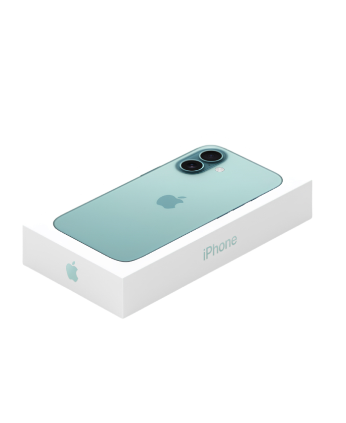 iPhone 16 caja verde agua