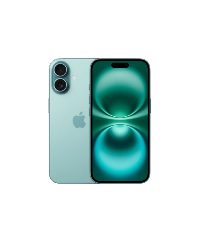 iPhone 16 verde agua pantalla