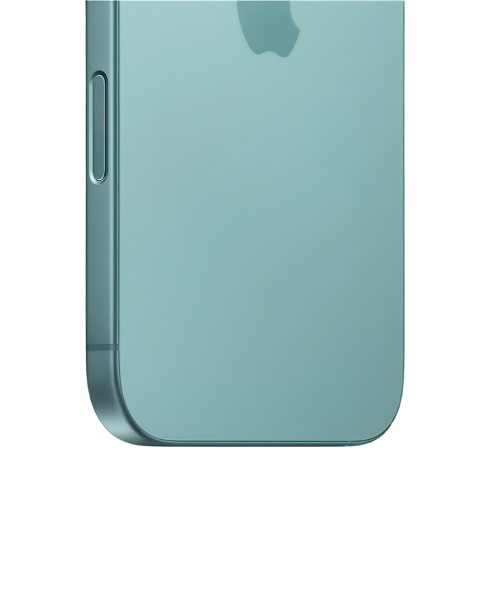 iPhone 16 verde agua zoom borde