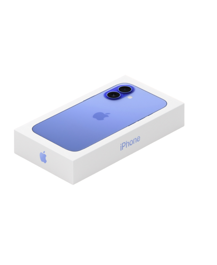 iPhone 17 azul caja